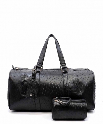 Ostrich Croc 2-in-1 Duffle & Makeup Pouch Set LF128